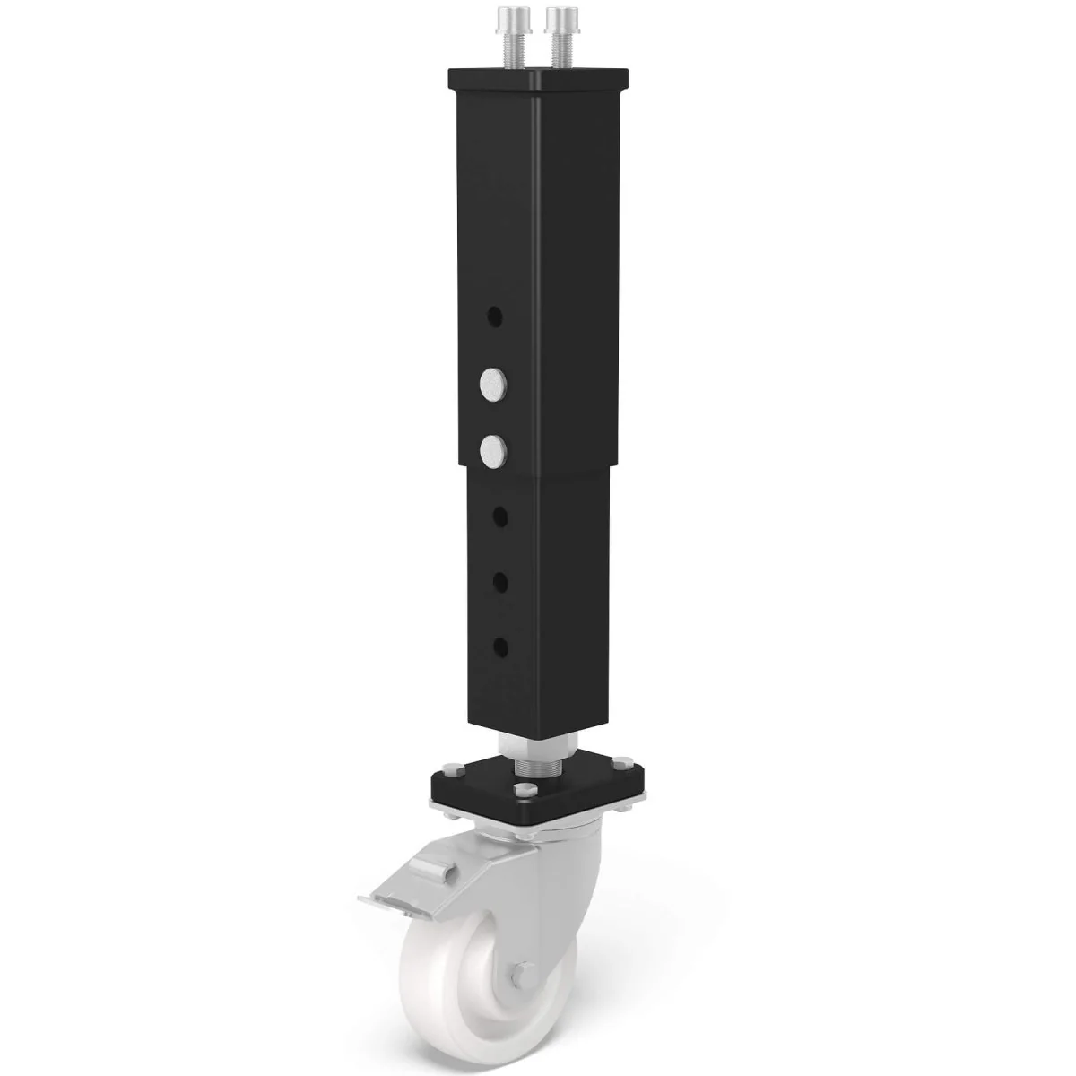2-280879.X: 21"-29" Height Adjustable Leg with Caster and Locking Brake for the Siegmund System 28 Welding Tables